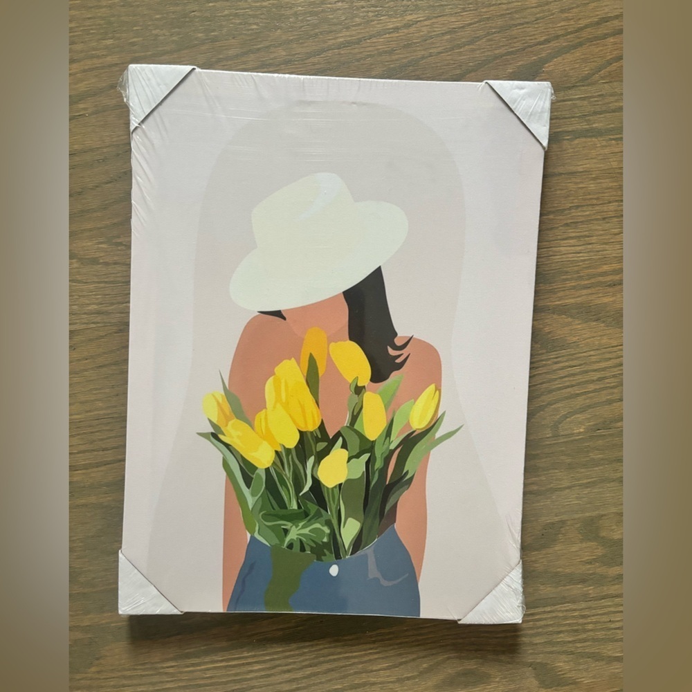 Framed Wall Art Floral Woman Femme Art Print 10” x 13.25”